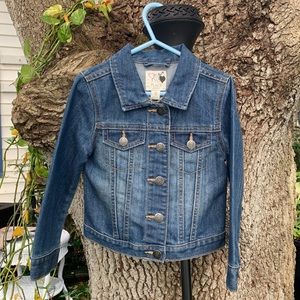 Hand painted jean jacket kids butterfly